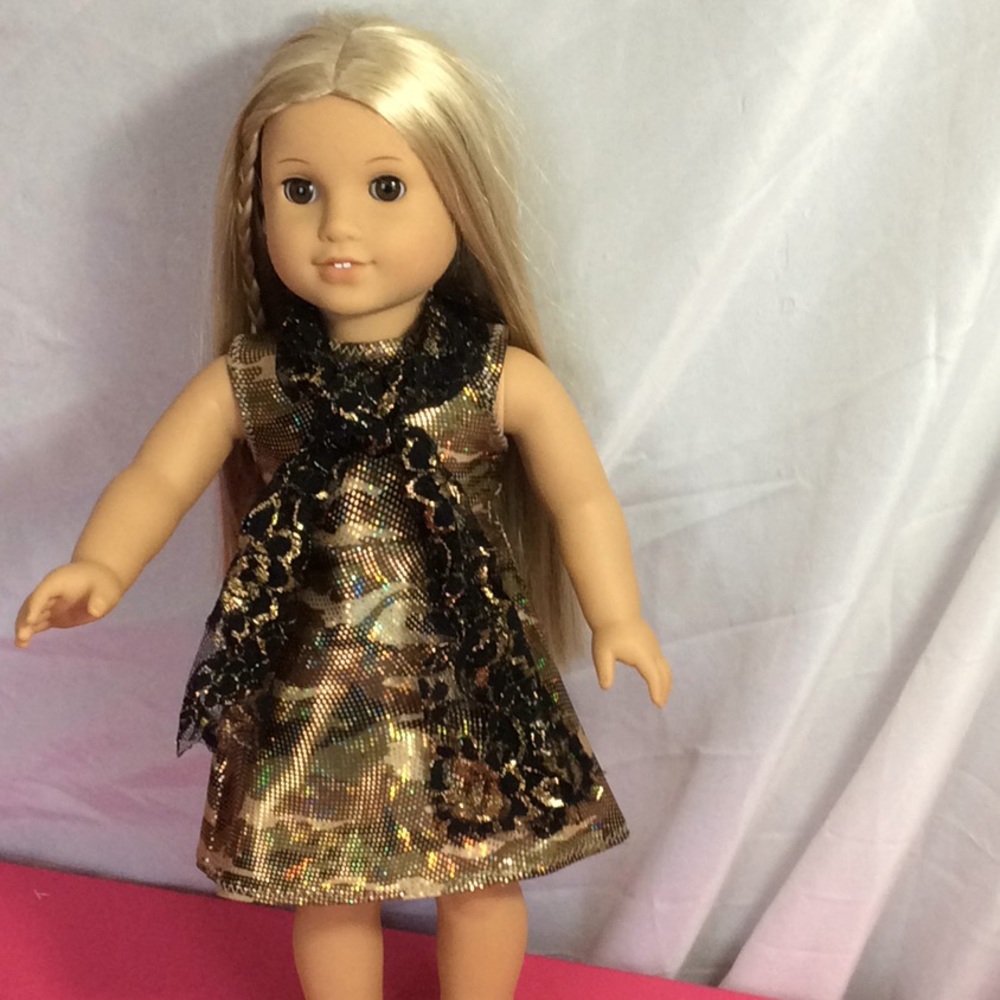 American girl dress & neck scarf